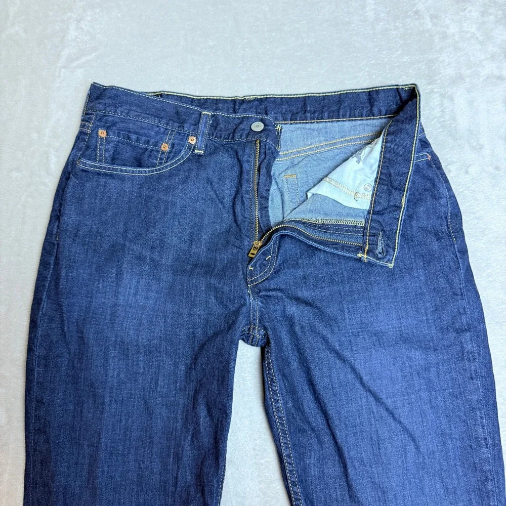Levi's 514 Straight Fit Jeans Mens 36x30 Blue Dark Wash Denim Classic Preppy EUC